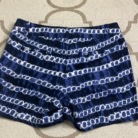 J. Crew Womens Size 4 Linen Cotton Blend Tie Dye Printed Chino Shorts Blue 1664 - Picture 11 of 12